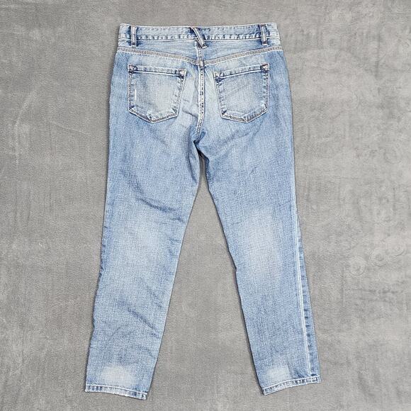 Ann Taylor Loft Lean Boyfriend Jeans Distressed Size 4 Light Wash - Picture 2 of 9